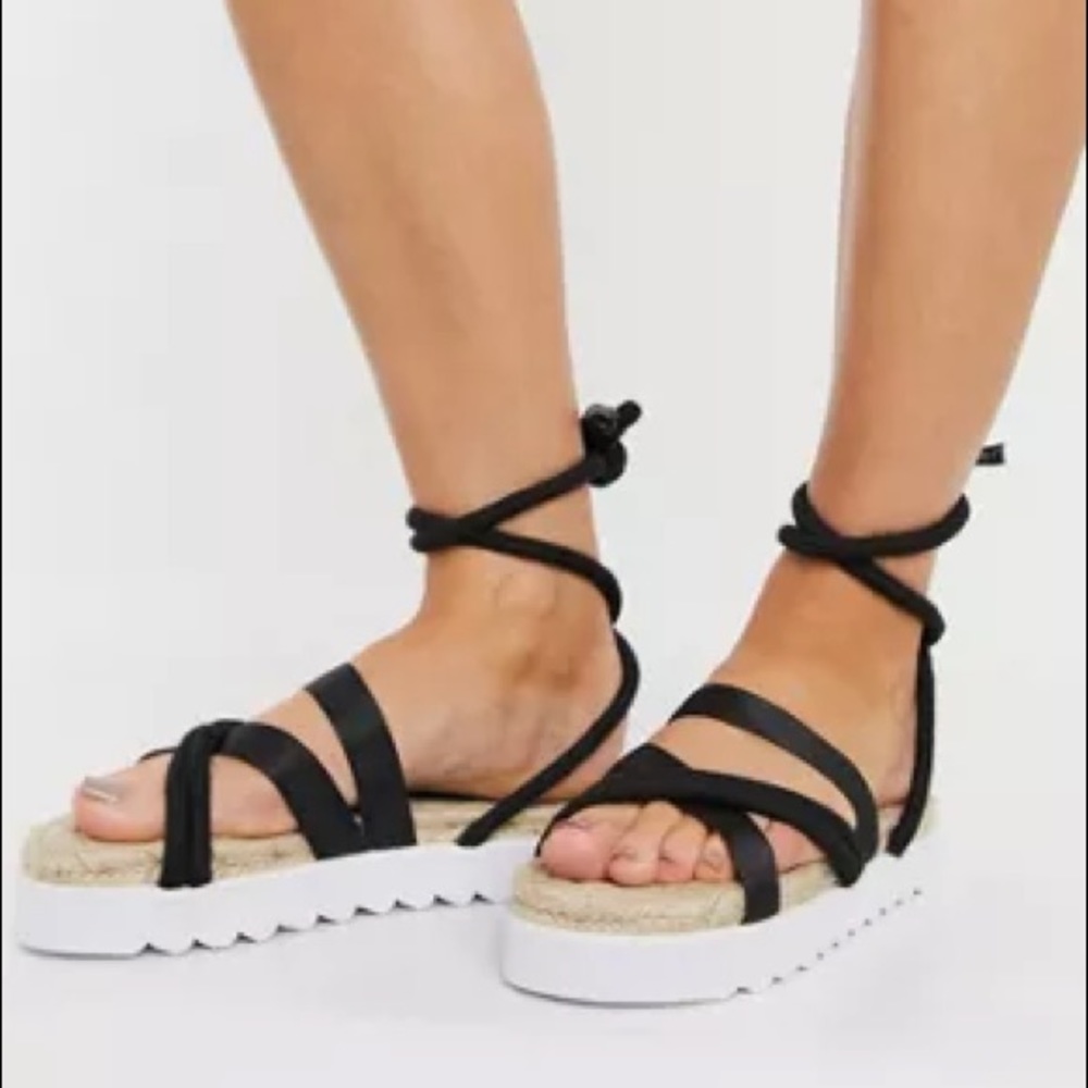 NIB Asos Chunky Black Sandals size UK6 US8